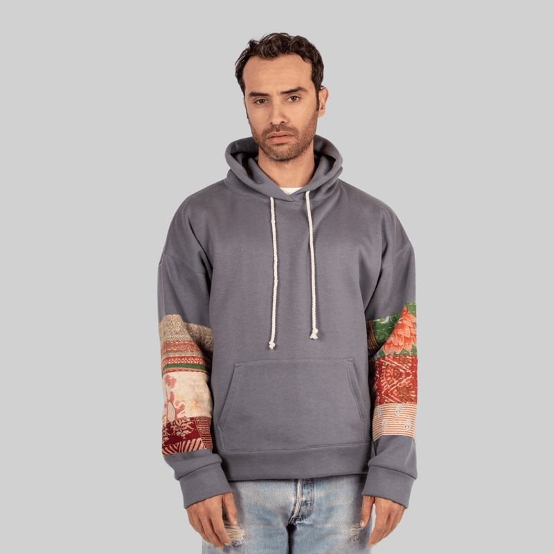 Grey Patchwork Hoodie – RES IPSA Grey Patchwork Hoodie – RES IPSA