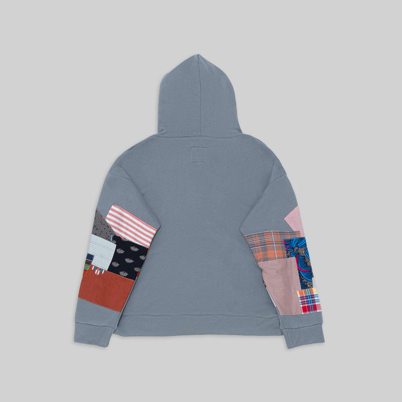 Grey Patchwork Hoodie - RES IPSA