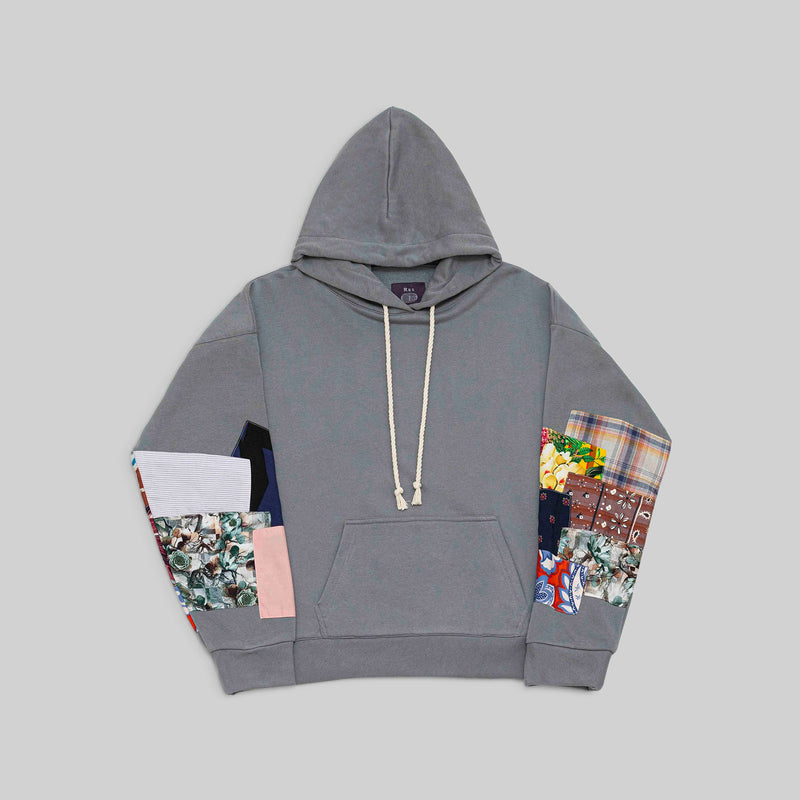 Grey Patchwork Hoodie - RES IPSA