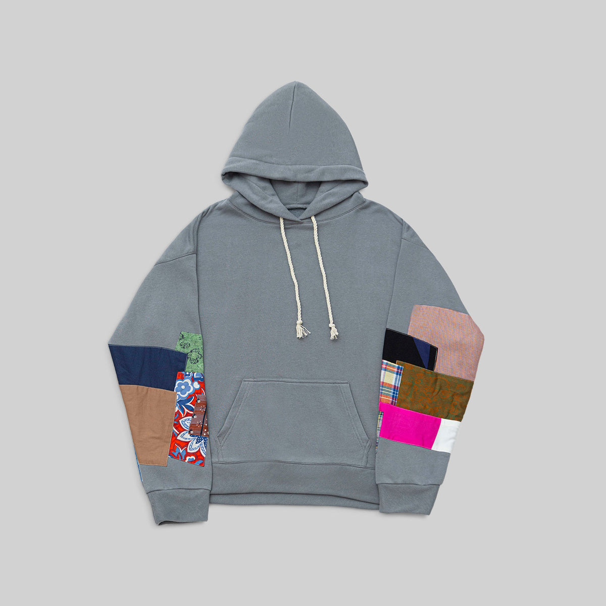Grey Patchwork Hoodie - RES IPSA