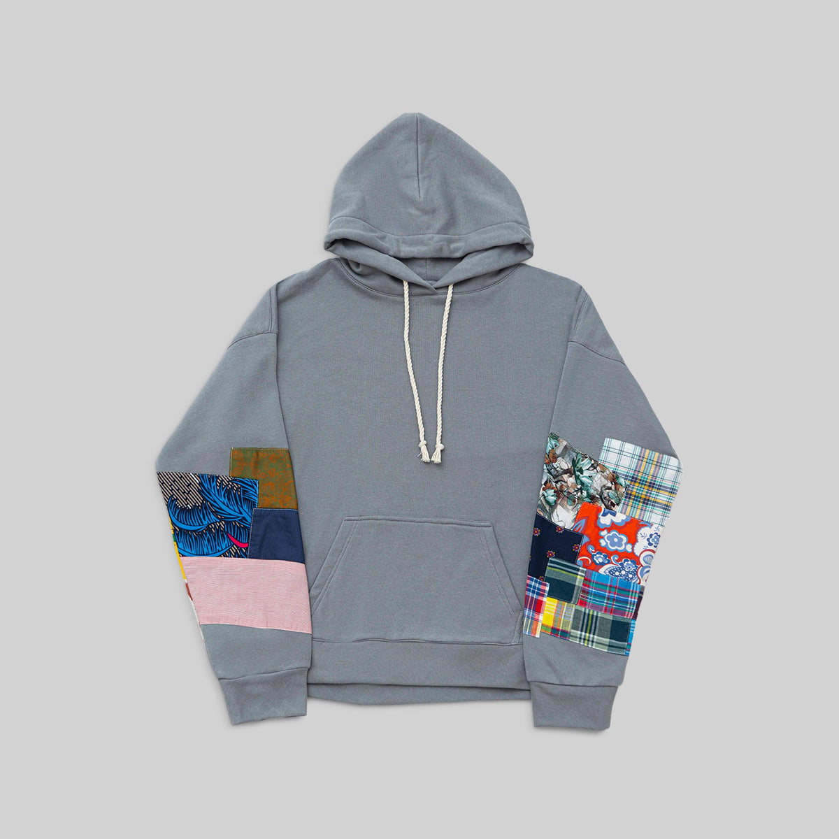 Grey Patchwork Hoodie - RES IPSA