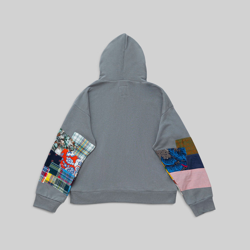 Grey Patchwork Hoodie - RES IPSA