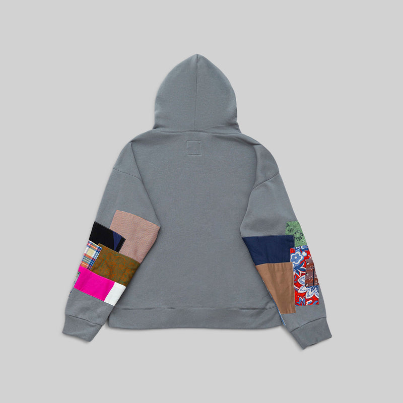 Grey Patchwork Hoodie - RES IPSA