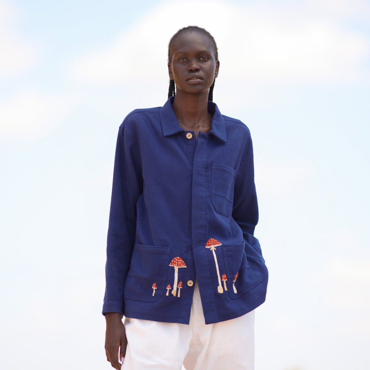 Handwoven Mushroom - Embroidered Workshirt - RES IPSA