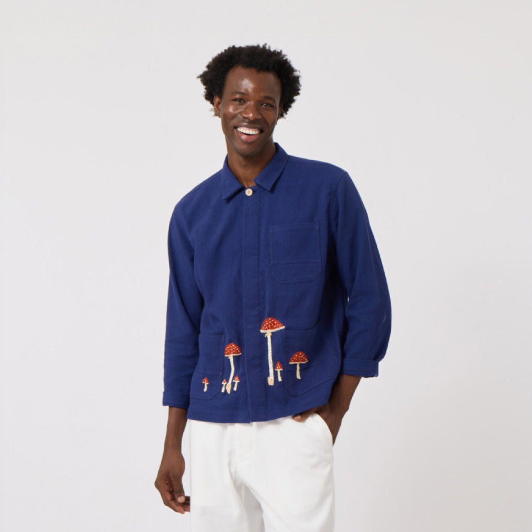 Handwoven Mushroom - Embroidered Workshirt - RES IPSA