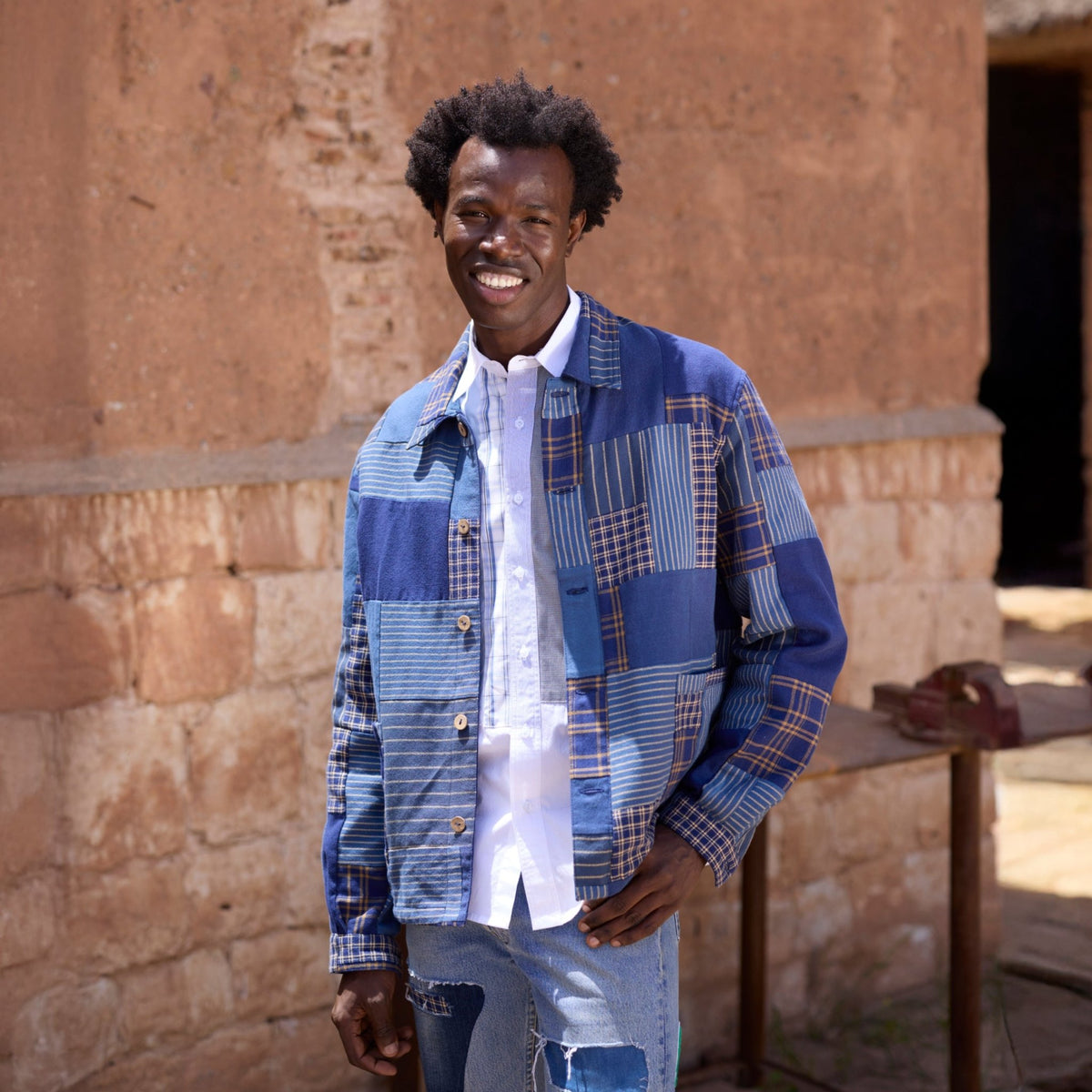 Handwoven Patchwork Indigo Shirt - RES IPSA