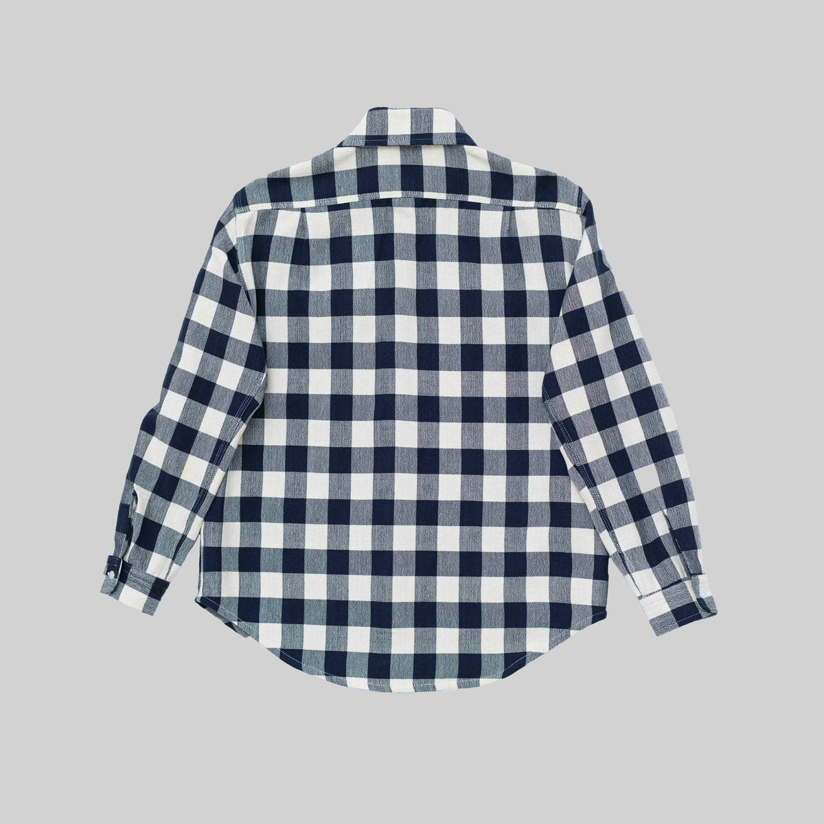 Handwoven Plaid Ecru & Navy Shirt - RES IPSA