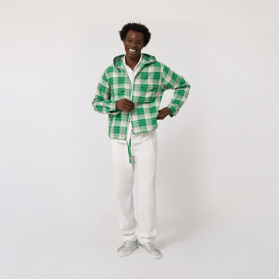 Handwoven Plaid Zip Hoodie - RES IPSA