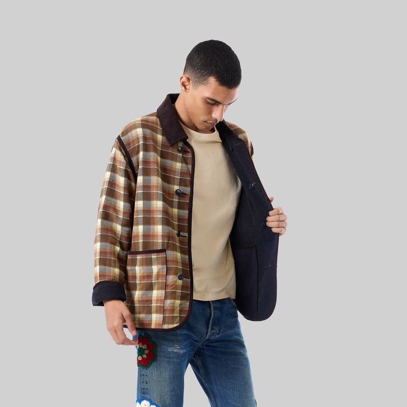 Handwoven Reversible Jacket with Corduroy Trim - RES IPSA