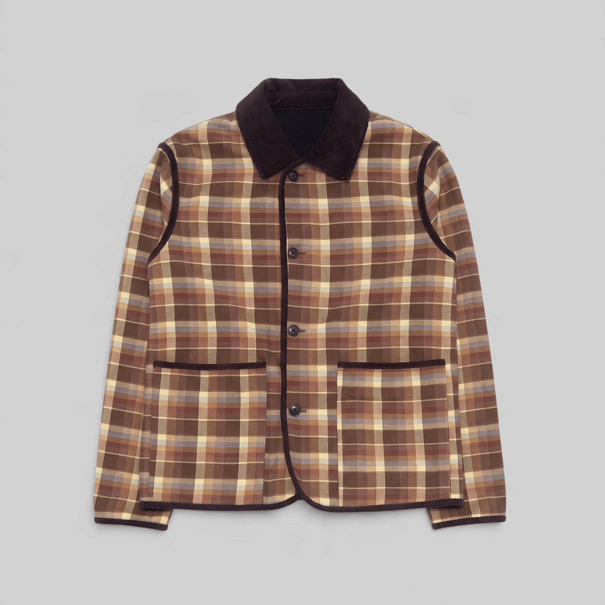 Handwoven Reversible Jacket with Corduroy Trim - RES IPSA
