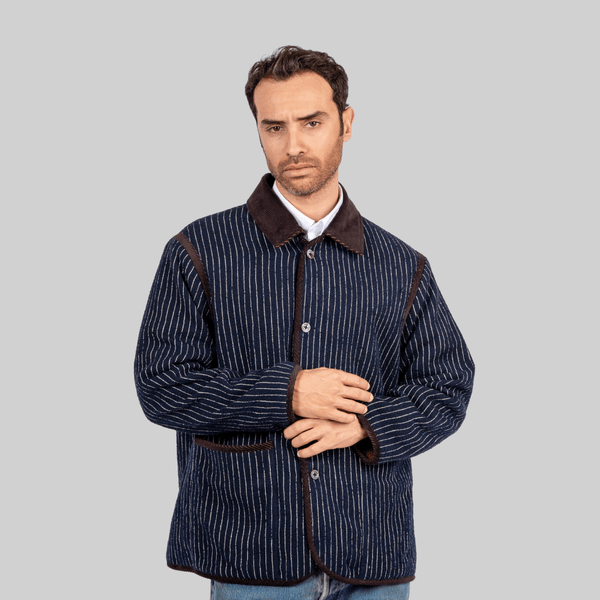 Handwoven Reversible Jacket with Corduroy Trim - RES IPSA