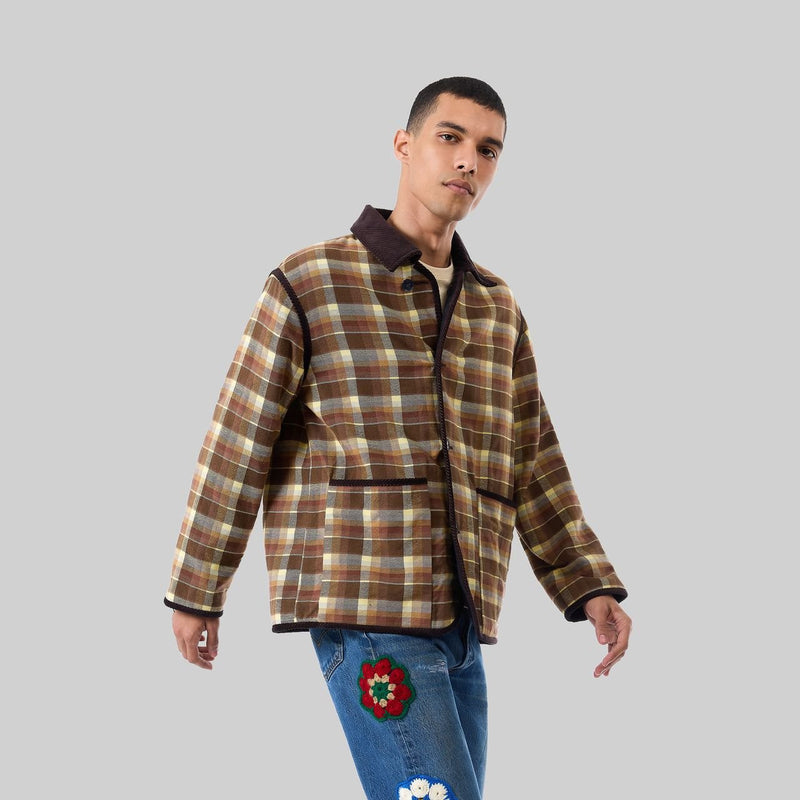 Handwoven Reversible Jacket with Corduroy Trim - RES IPSA