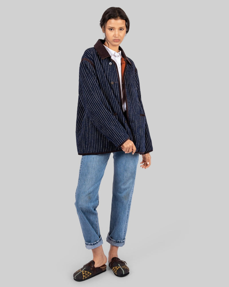 Handwoven Reversible Jacket with Corduroy Trim - RES IPSA