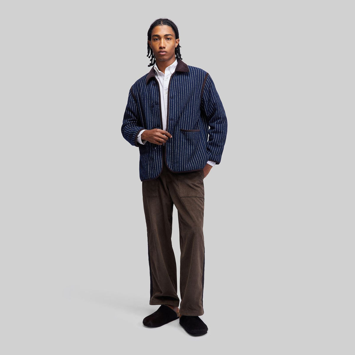 Handwoven Reversible Jacket with Corduroy Trim - RES IPSA