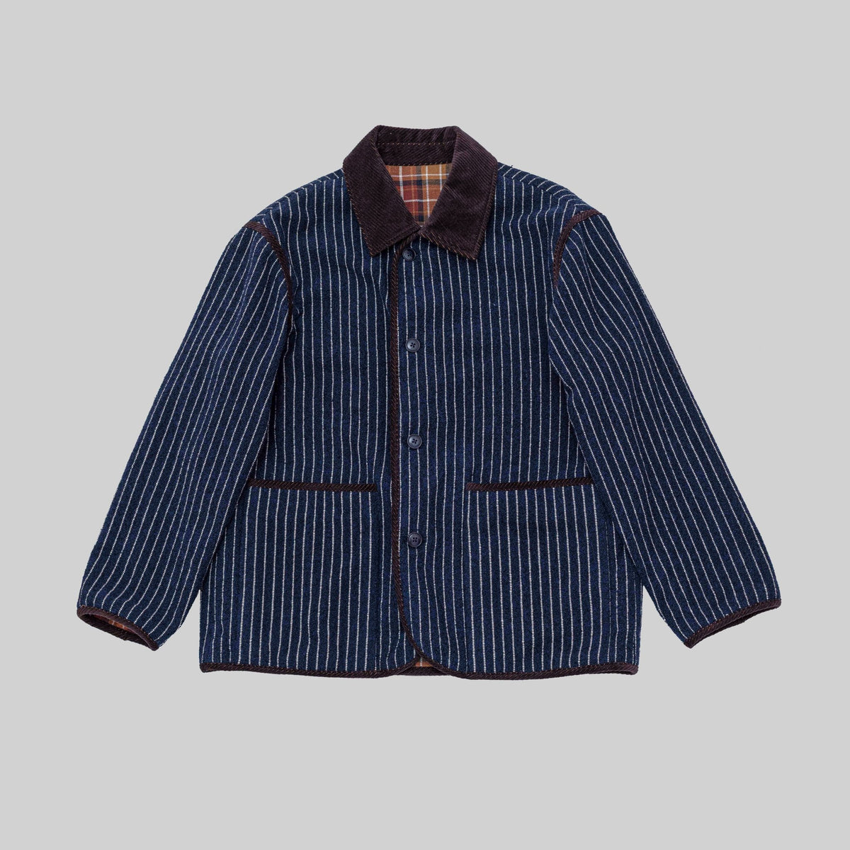 Handwoven Reversible Jacket with Corduroy Trim - RES IPSA