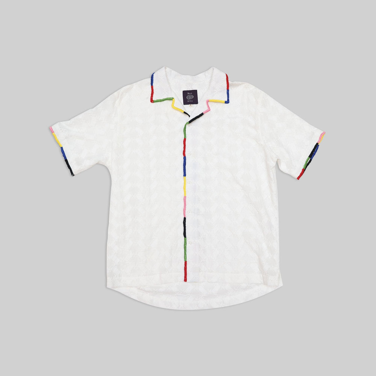 Lace Camp Shirt with Embroidered Trim - RES IPSA