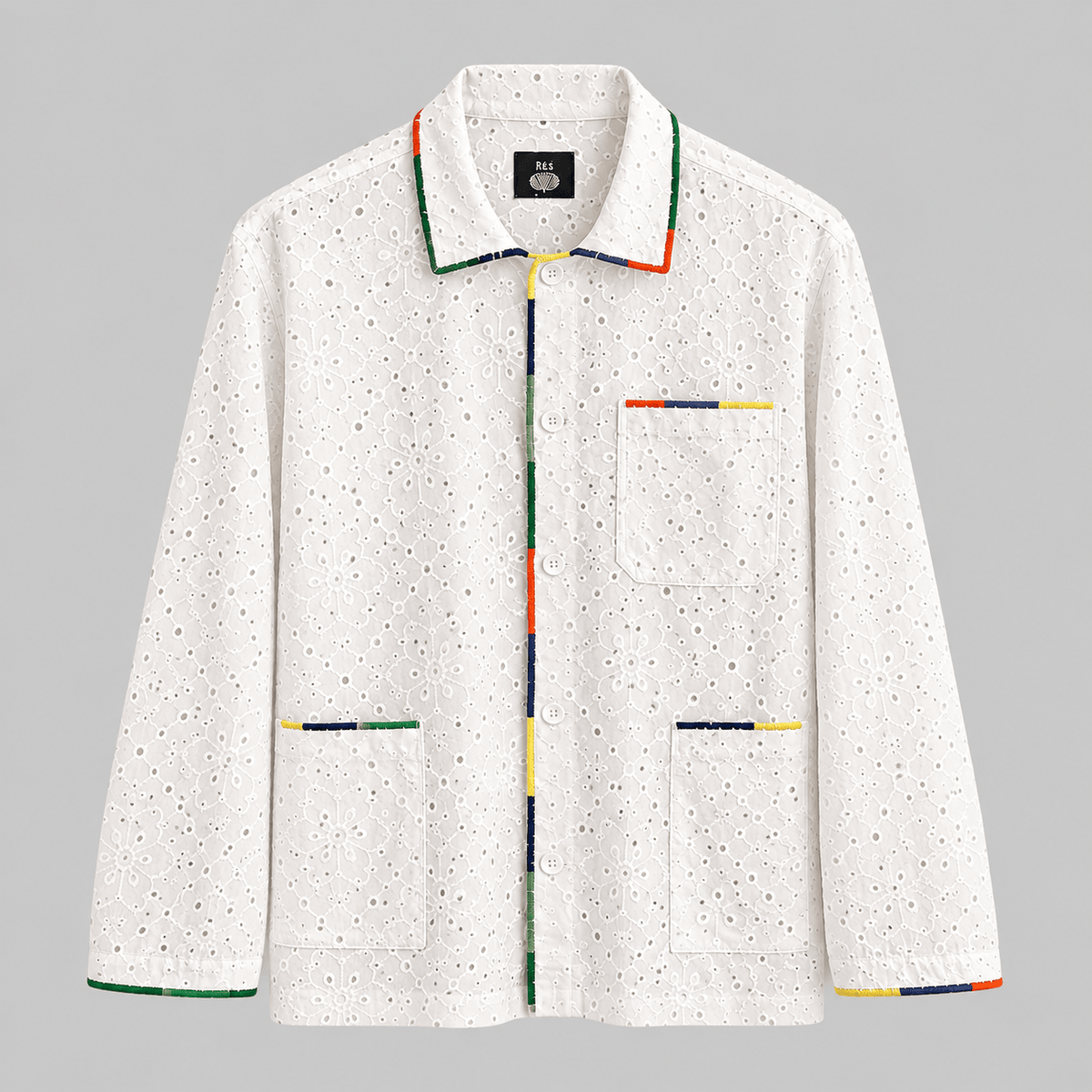 Lace Workshirt with Embroidered Trim — WHOLESALE - RES IPSA