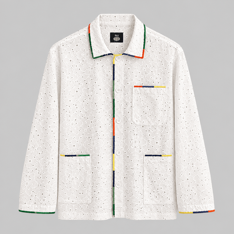 Lace Workshirt with Embroidered Trim — WHOLESALE - RES IPSA
