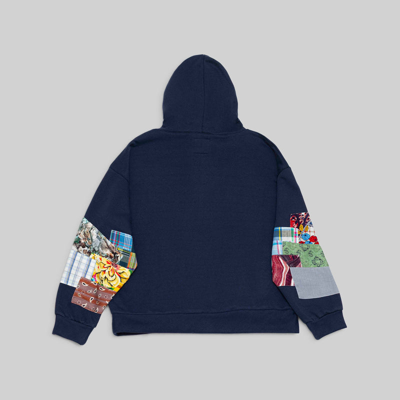Navy Patchwork Hoodie - RES IPSA