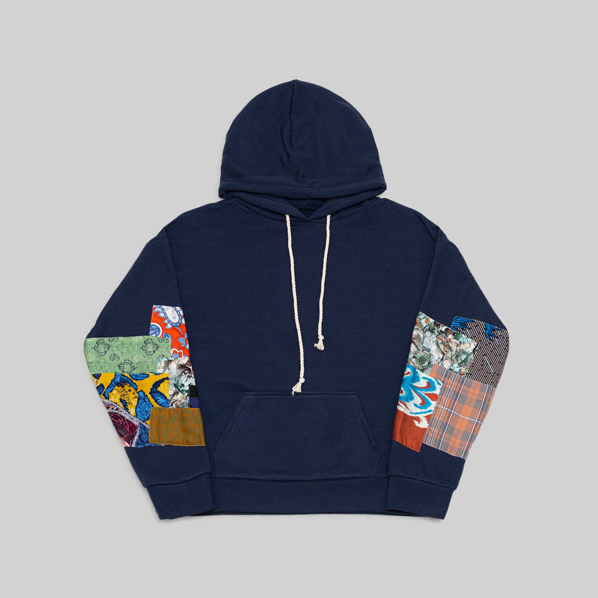 Navy Patchwork Hoodie - RES IPSA