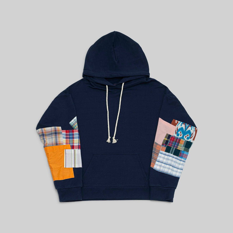 Navy Patchwork Hoodie - RES IPSA