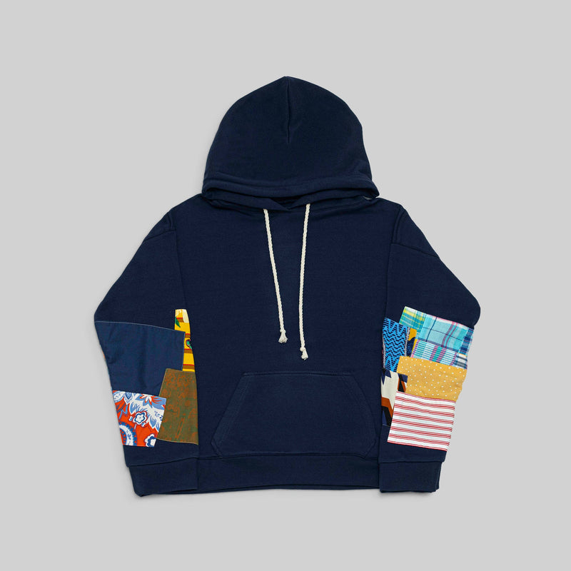 Navy Patchwork Hoodie - RES IPSA