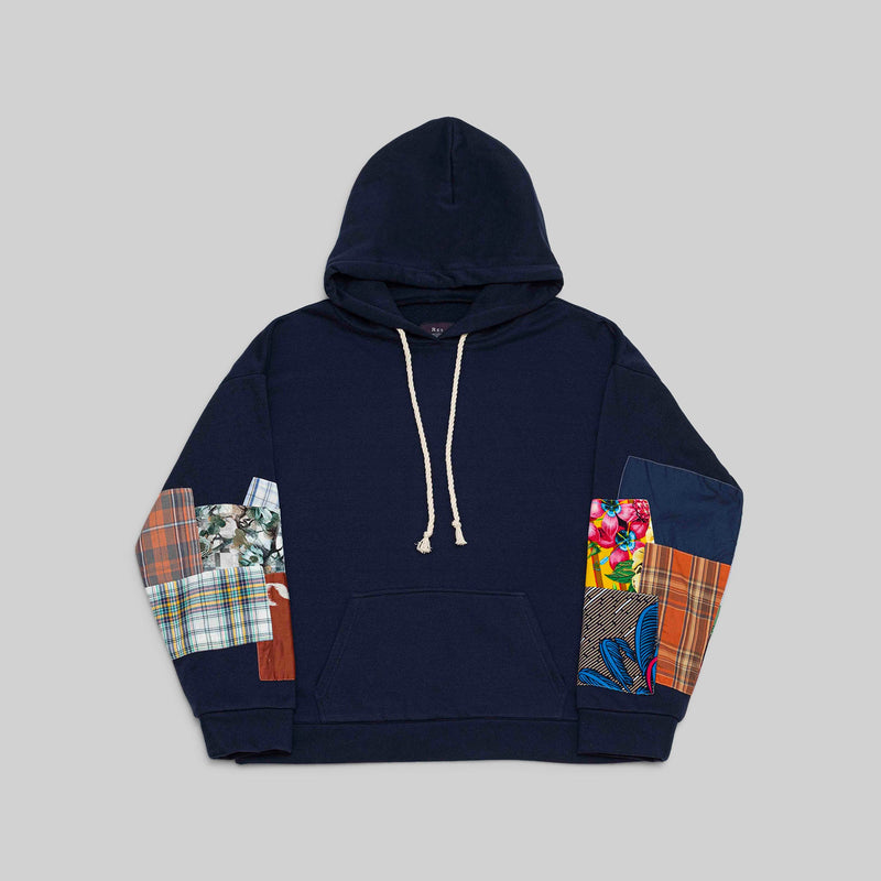 Navy Patchwork Hoodie - RES IPSA
