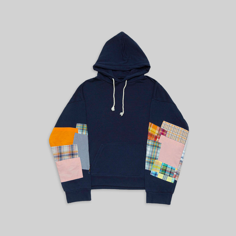 Navy Patchwork Hoodie - RES IPSA