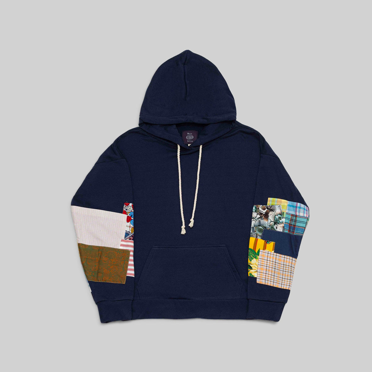 Navy Patchwork Hoodie - RES IPSA
