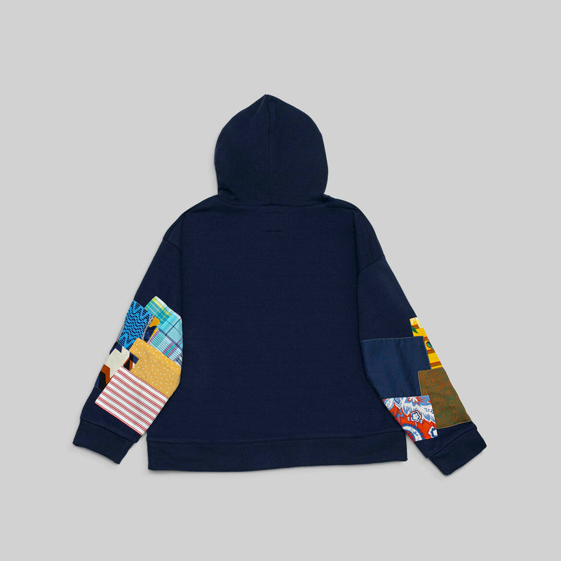 Navy Patchwork Hoodie - RES IPSA