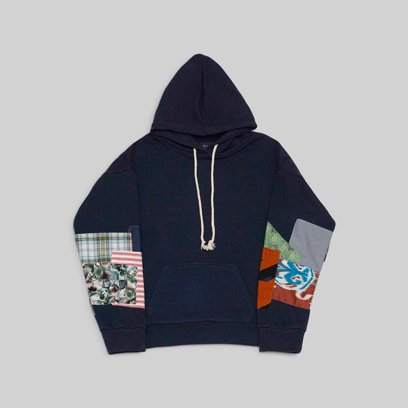 Navy Patchwork Hoodie - RES IPSA