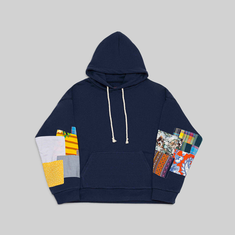 Navy Patchwork Hoodie - RES IPSA