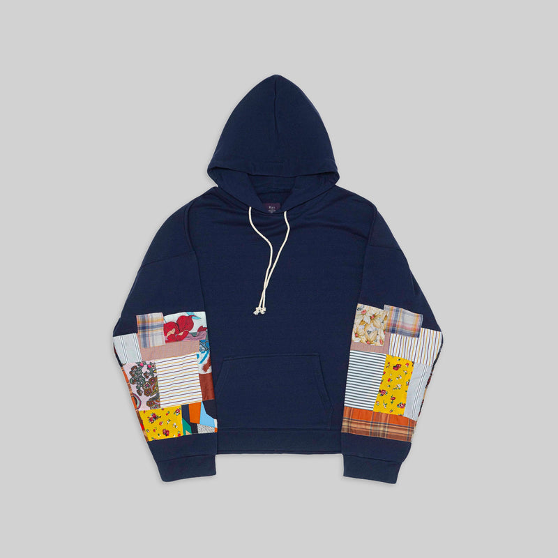 Navy Patchwork Hoodie - RES IPSA