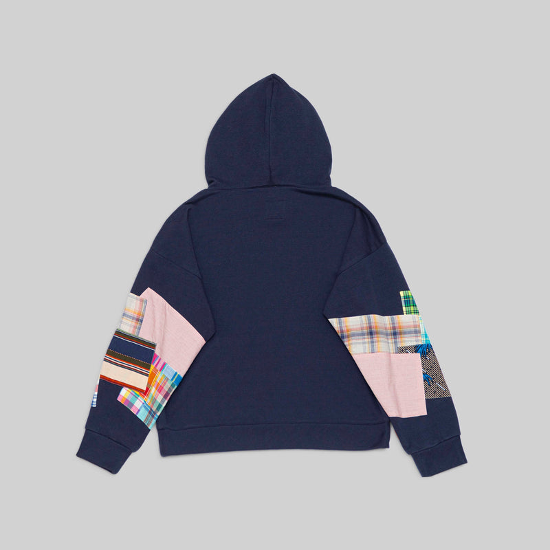 Navy Patchwork Hoodie - RES IPSA