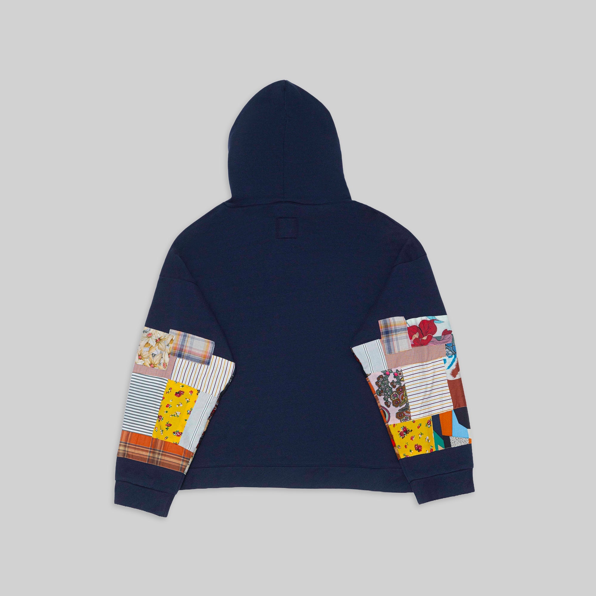 【NAVY】Paisley patched sweatshirt Navy Patchwork Hoodie – RES IPSA