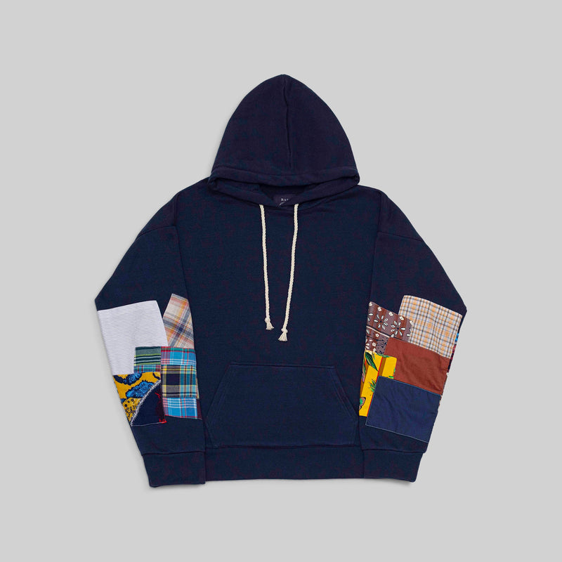 Navy Patchwork Hoodie - RES IPSA