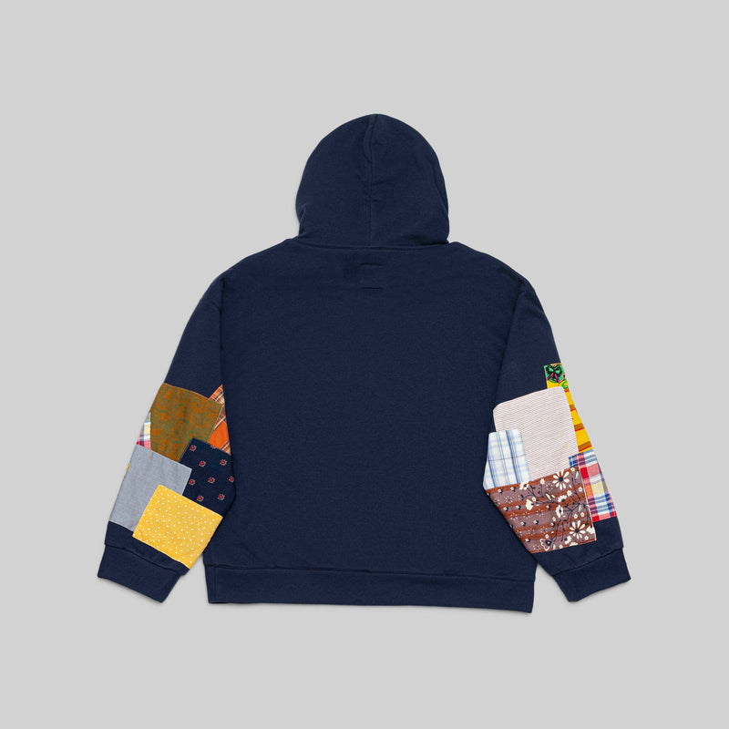 Navy Patchwork Hoodie - RES IPSA