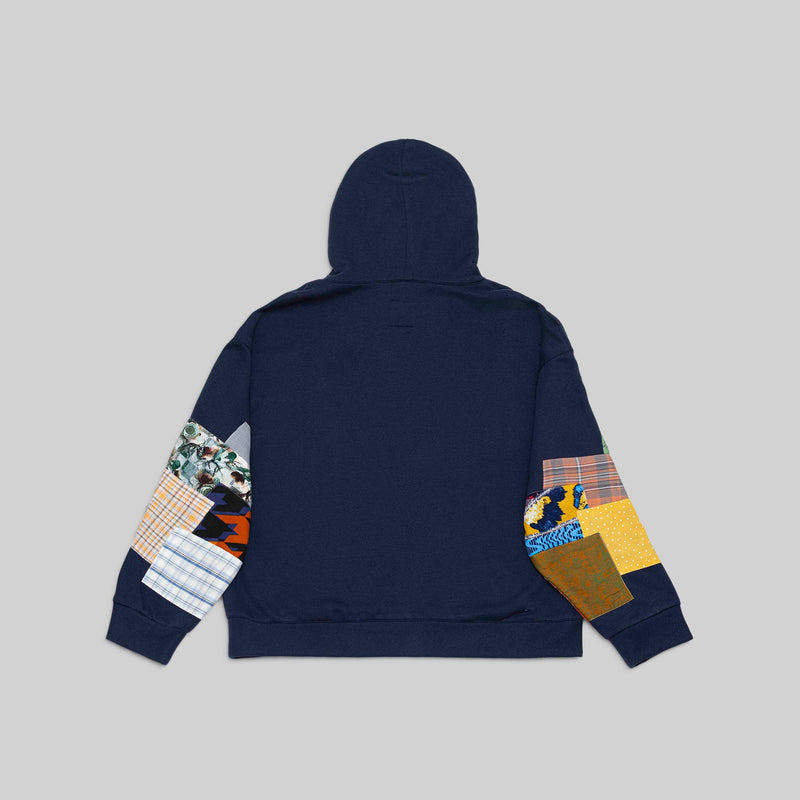 Navy Patchwork Hoodie - RES IPSA