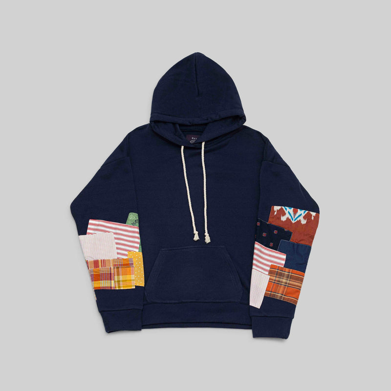 Navy Patchwork Hoodie - RES IPSA