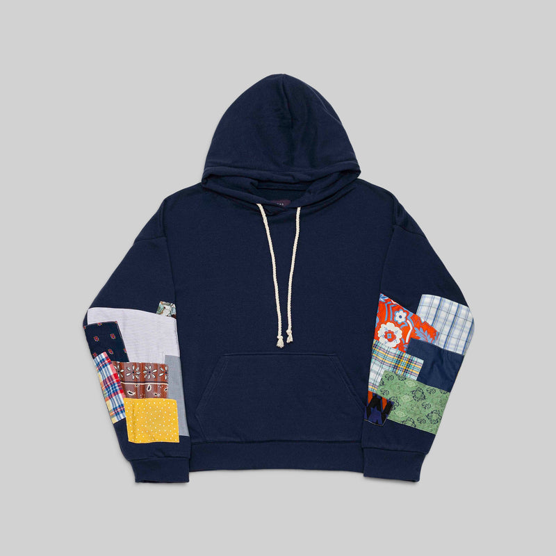Navy Patchwork Hoodie - RES IPSA