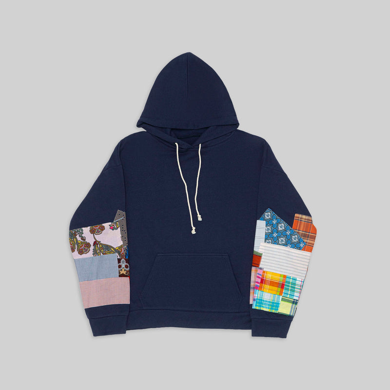 Navy Patchwork Hoodie - RES IPSA