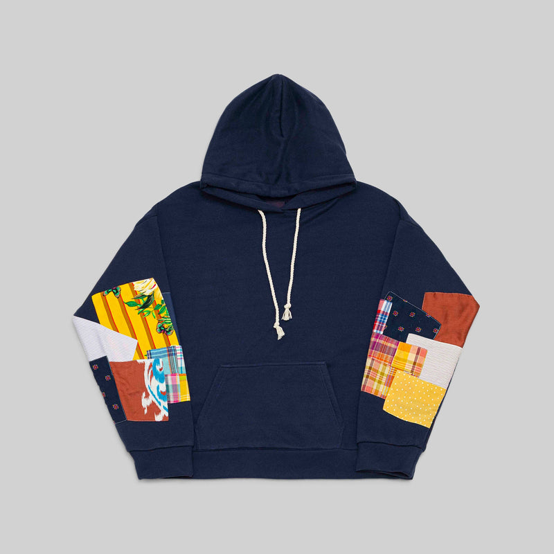 Navy Patchwork Hoodie - RES IPSA