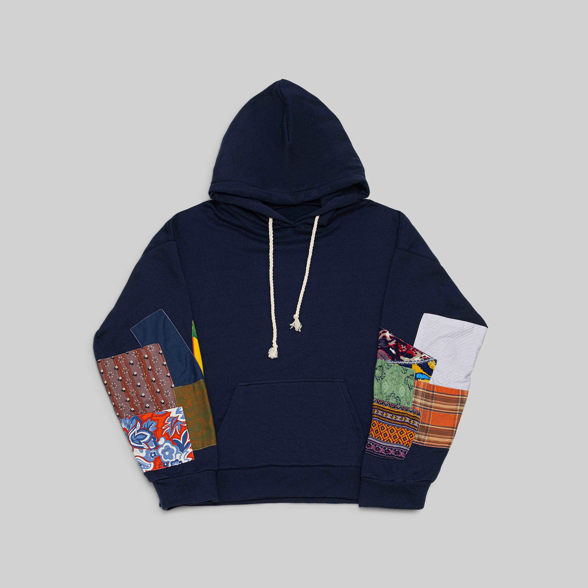 Navy Patchwork Hoodie - RES IPSA