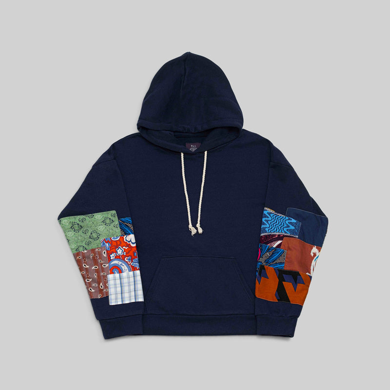 Navy Patchwork Hoodie - RES IPSA
