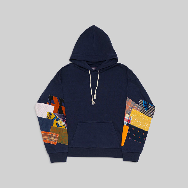 Navy Patchwork Hoodie - RES IPSA