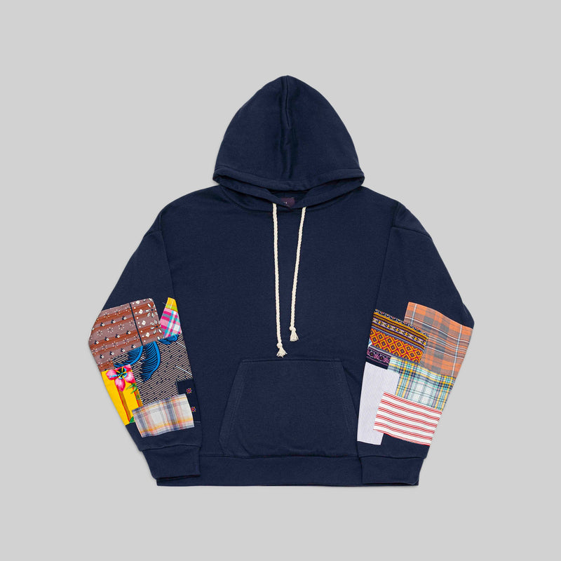 Navy Patchwork Hoodie - RES IPSA