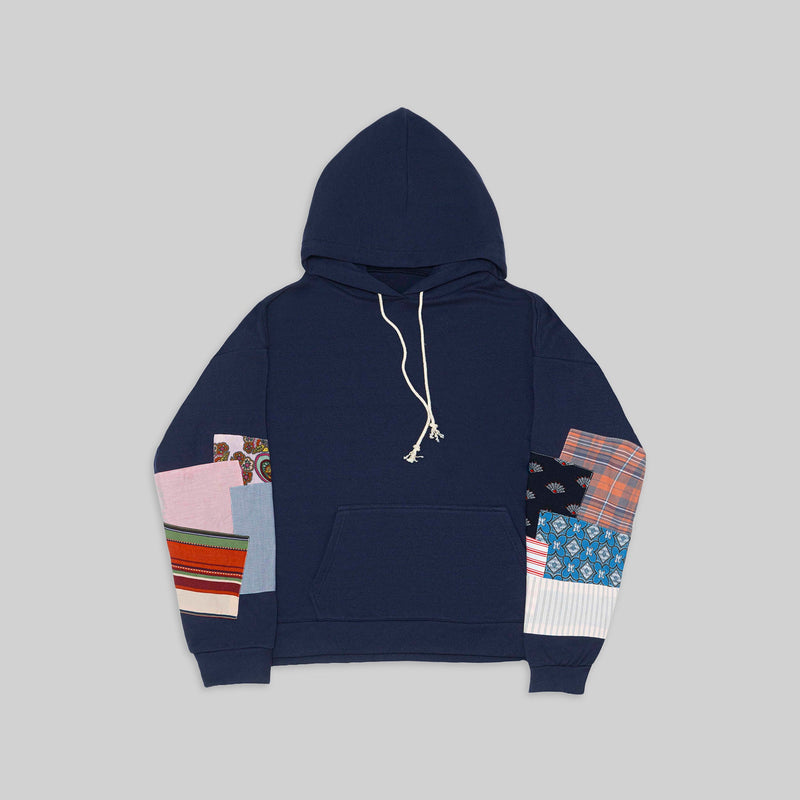 Navy Patchwork Hoodie - RES IPSA