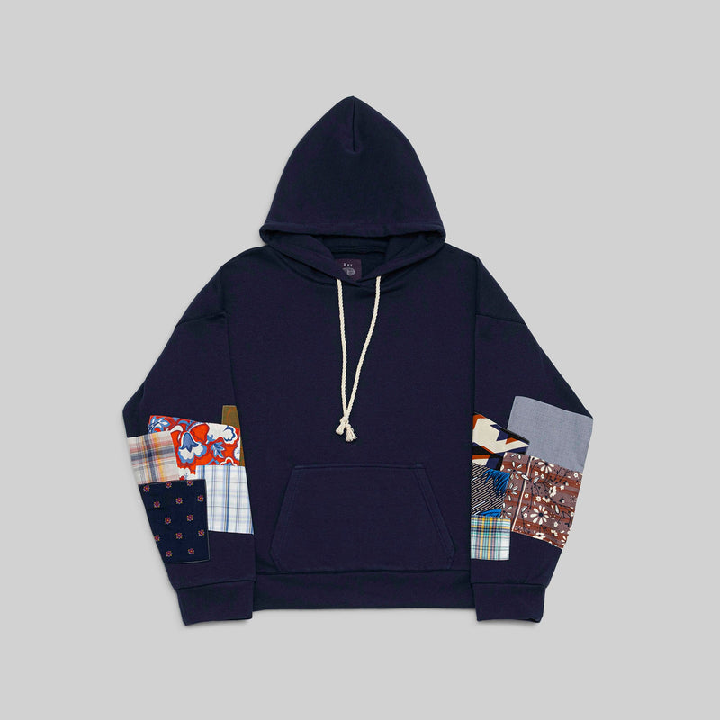 Navy Patchwork Hoodie - RES IPSA