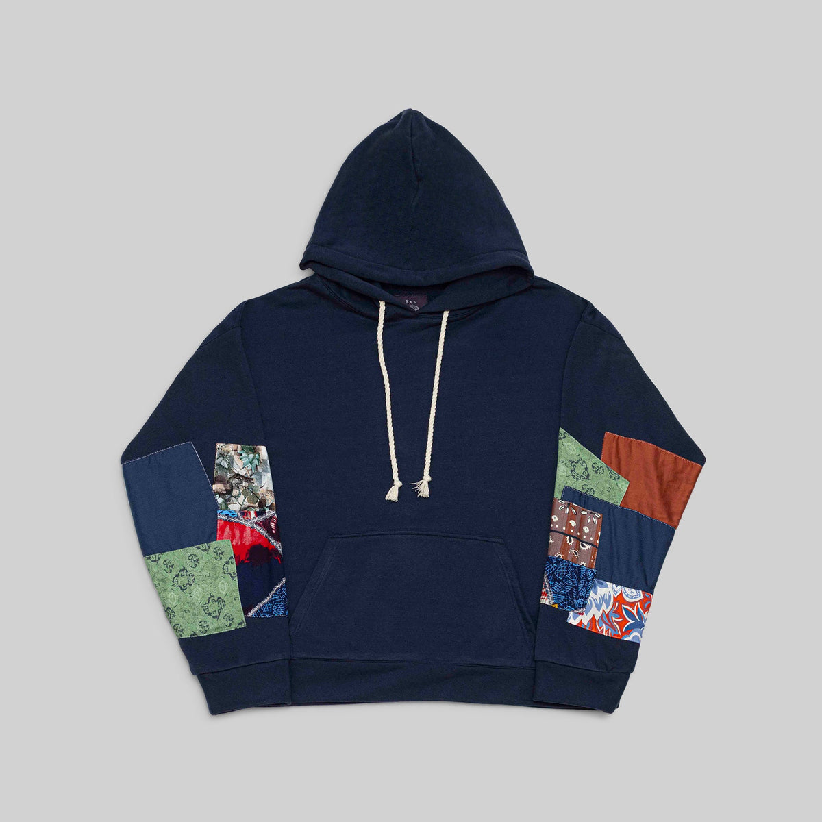 Navy Patchwork Hoodie - RES IPSA