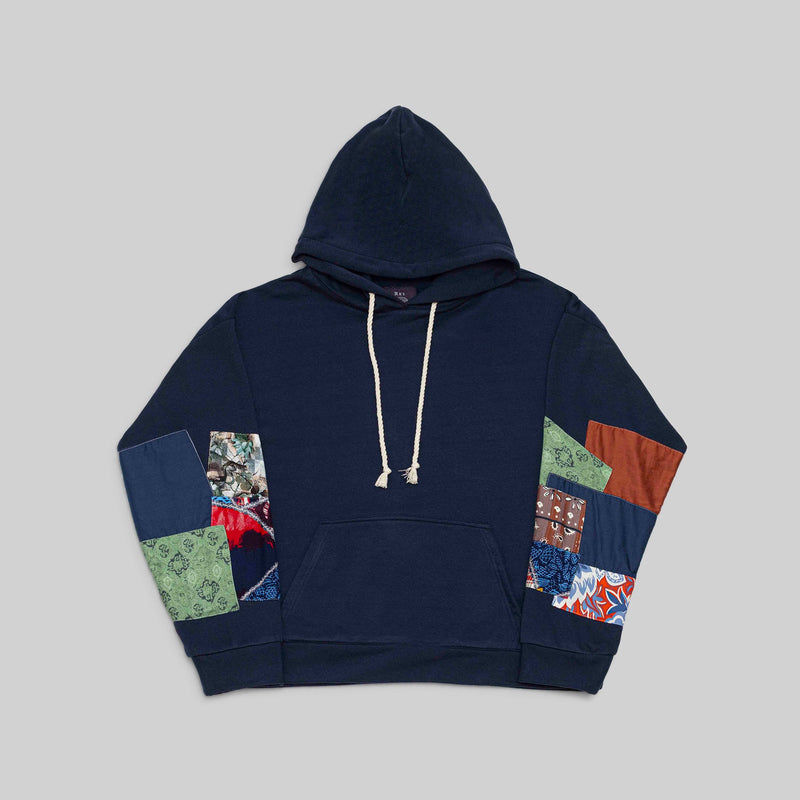 Navy Patchwork Hoodie - RES IPSA